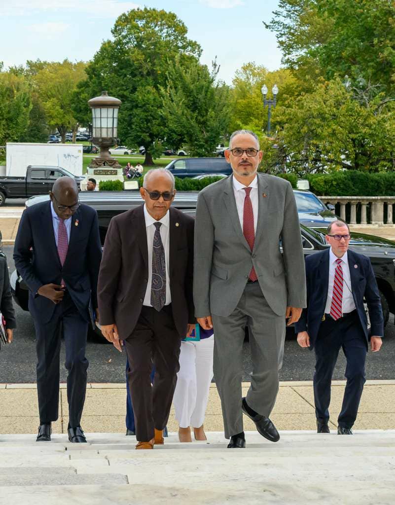 À New York, Alix Didier Fils-Aimé discute des élections avec Albert Ramdin