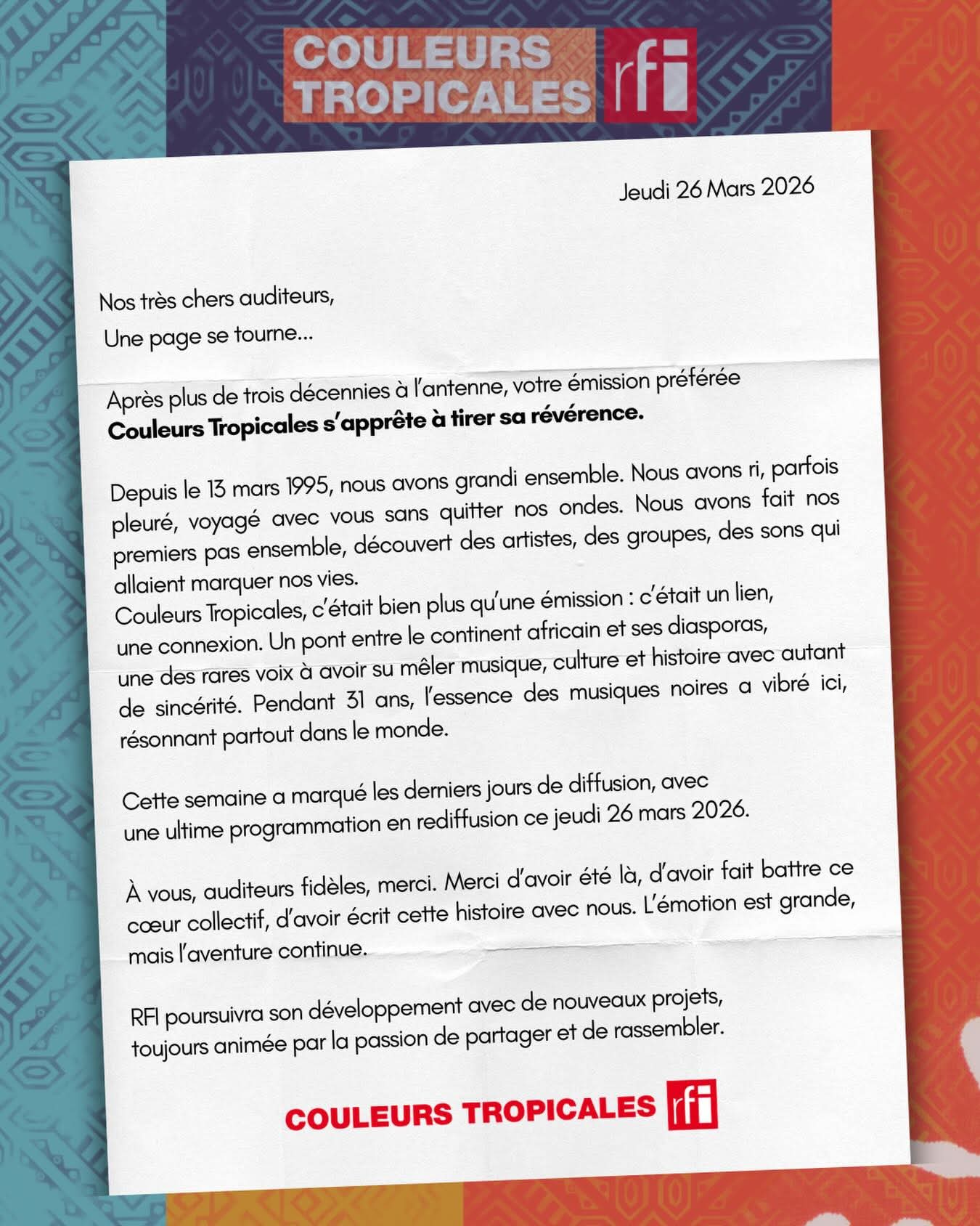 Note officielle de RFI